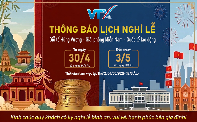 [THÔNG BÁO] LỊCH NGHỈ LỄ GIỖ TỔ HÙNG VƯƠNG, GIẢI PHÓNG MIỀN NAM 30/04 VÀ QUỐC TẾ LAO ĐỘNG 01/05