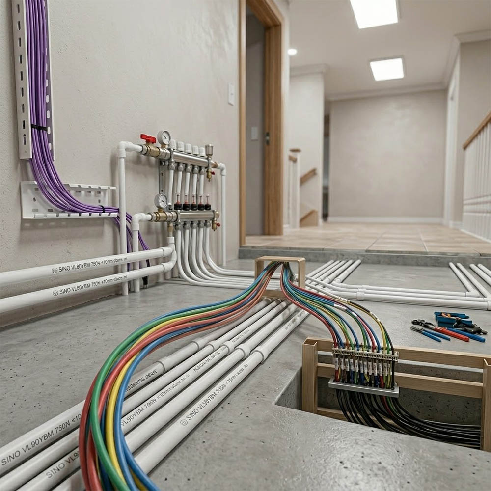 Ứng dụng thực tế của Ống nhựa cứng luồn dây điện Sino VL9016M 750N....