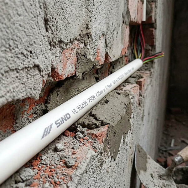 ứng dụng thực tế của Ống nhựa cứng luồn dây điện Sino VL9020M 750N