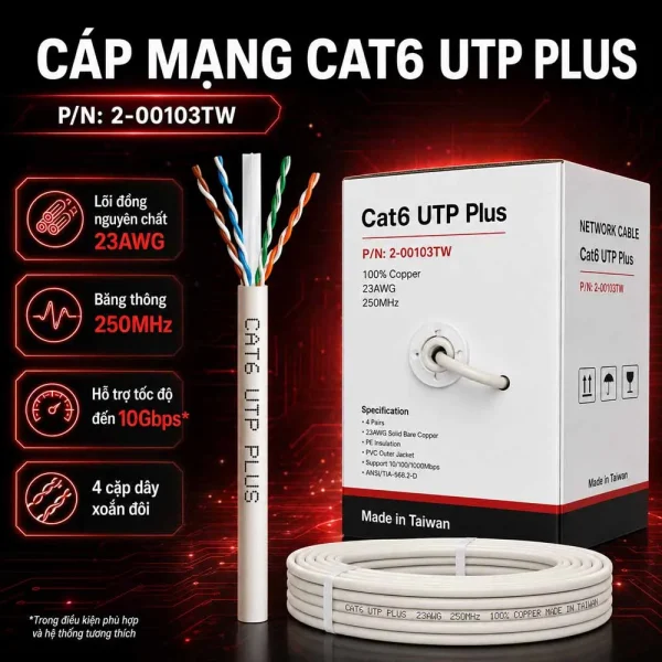Cáp mạng Golden Link Cat6 UTP Plus 2-00103TW