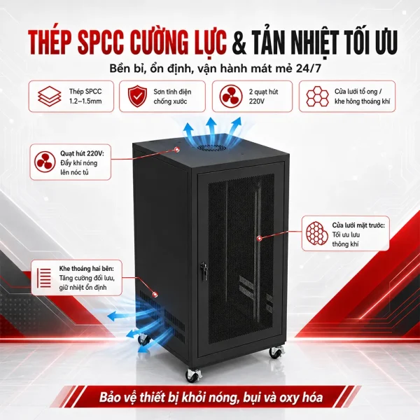CHẤT LIỆU CẤU TẠO TỦ RACK 20U