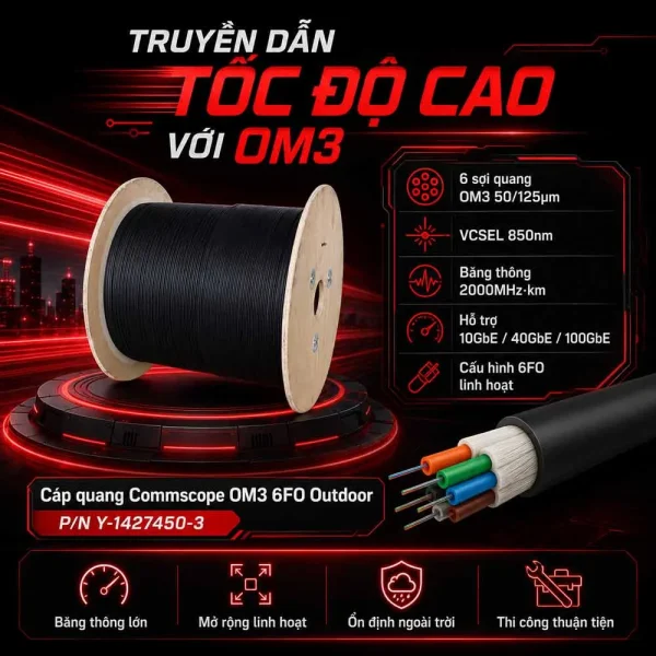 Cáp quang Commscope OM3 6FO Outdoor Y-1427450-3