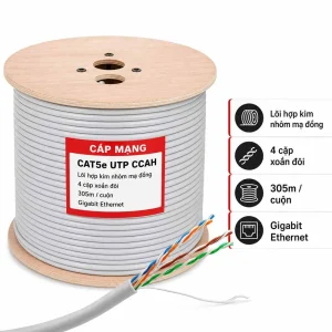 Cáp mạng HQ Cat5e UTP CCAH lõi hợp kim