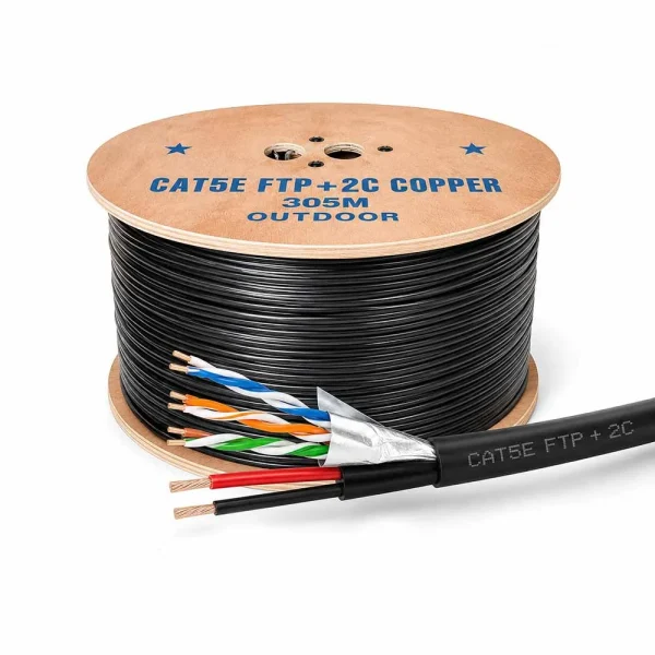 Cáp mạng kèm nguồn HDpro Cat5e FTP + 2C lõi đồng