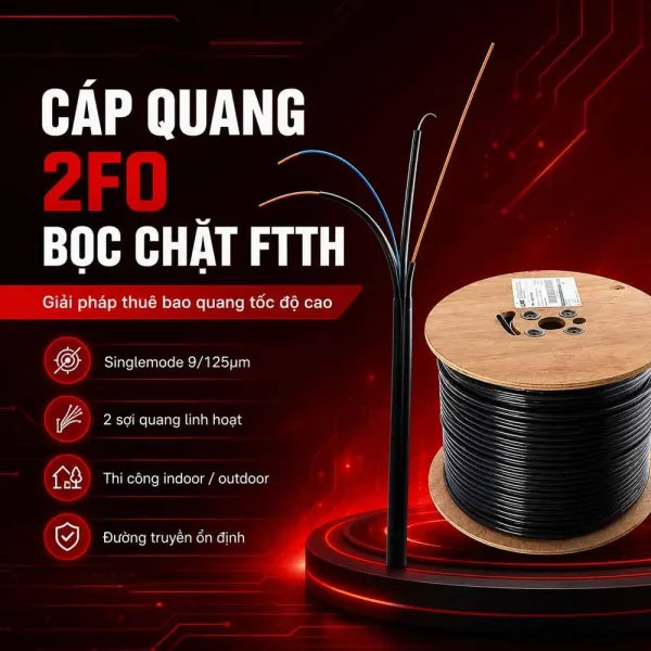Cáp quang 2Fo bọc chặt FTTH – 2FO