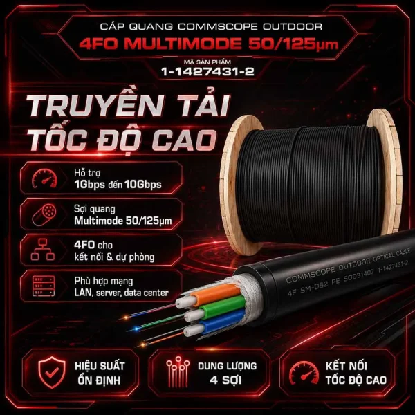 Cáp quang 4FO MultiMode 50/125µm Commscope outdoor 1-1427431-2