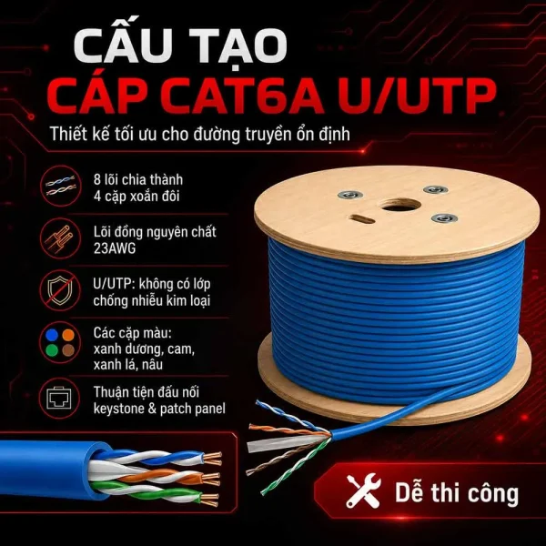 Cáp mạng Cat6A U/UTP Norden 114-40001104BL