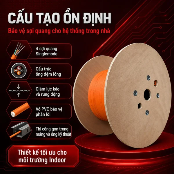 Cáp quang Alantek Singlemode 4FO Indoor 306-773004-Y000
