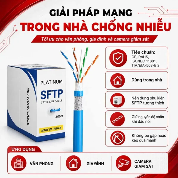 Cáp mạng Golden Link SFTP CAT5E Platinum