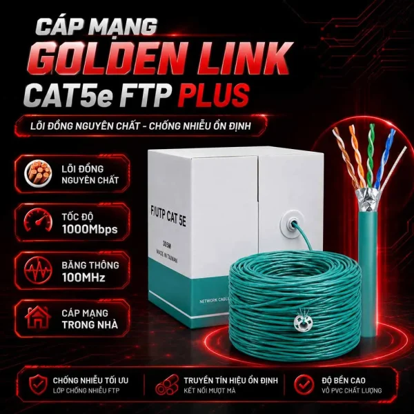 Cáp mạng Golden Link Cat5e FTP Plus Lõi Đồng