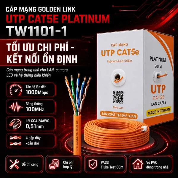 Cáp mạng Golden Link UTP CAT5E Platinum – TW1101-1