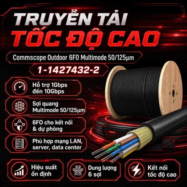 Cáp quang 6FO MultiMode 50/125µm Commscope outdoor 1-1427432-2