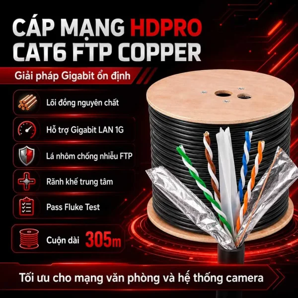 Cáp mạng HDPRO Cat6 FTP Copper