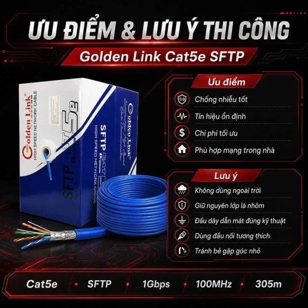 Dây cáp mạng Golden Link Cat5e SFTP