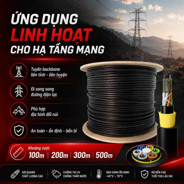 Cáp quang treo ADSS M3-Viettel 48FO Singlemode