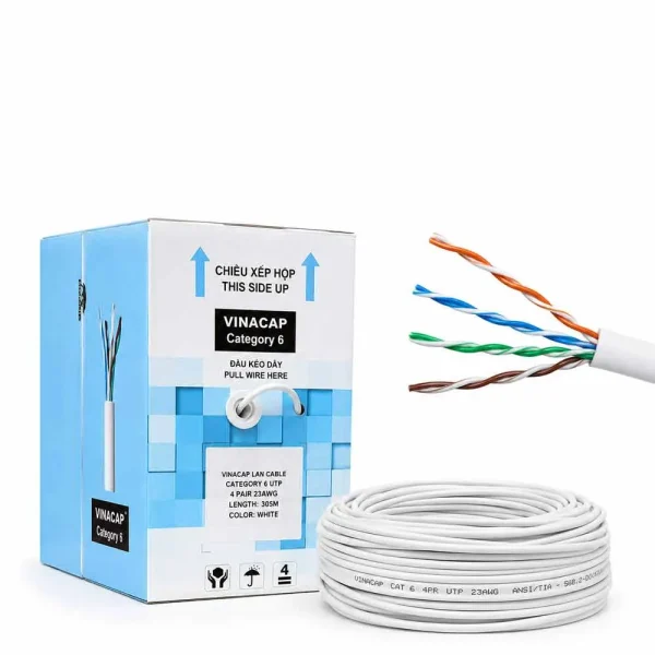 Dây cáp mạng Lan Vinacap Cat6 UTP