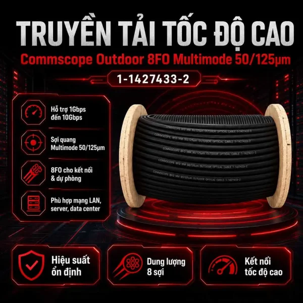 Cáp quang 8FO MultiMode 50/125µm Commscope outdoor 1-1427433-2
