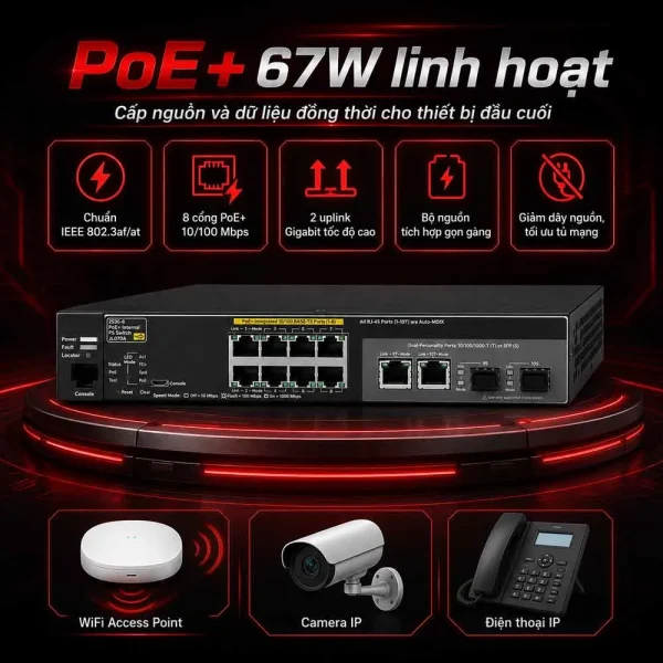 Switch Aruba HPE JL070A 2530 8 PoE+ Internal PS