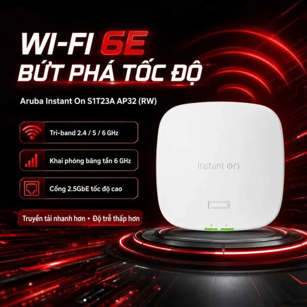 Bộ phát wifi Aruba Instant On S1T23A AP32 (RW) Wifi 6E