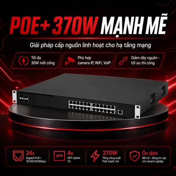Switch Aruba HPE JL255A 2930F 24G PoE+ 4SFP+