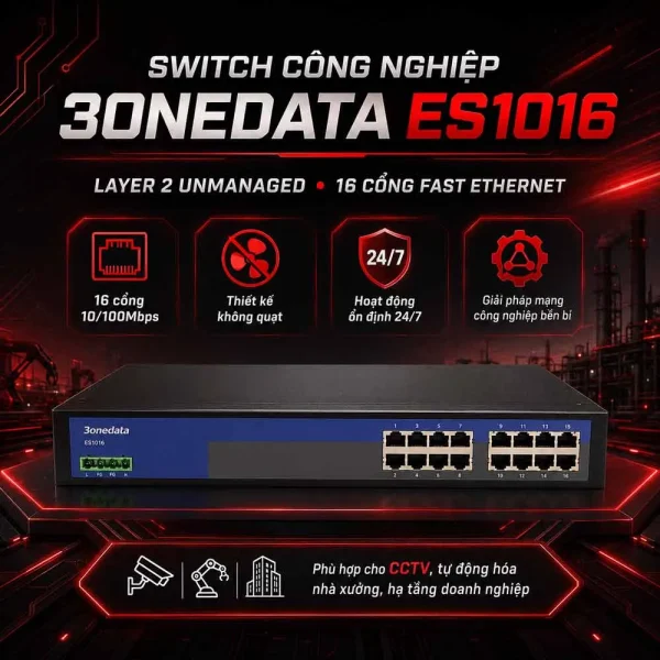 Switch công nghiệp 3onedata ES1016