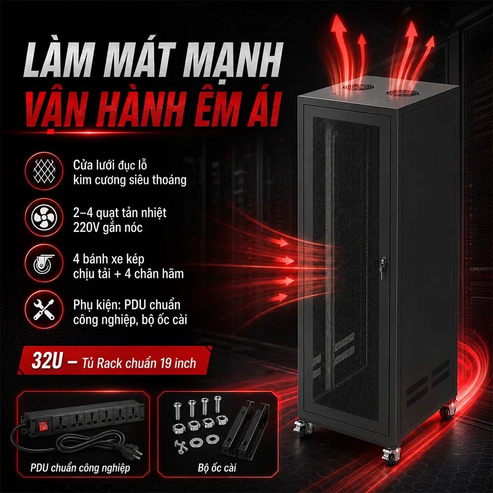 HỆ THỐNG LÀM MÁT TỦ RACK 32U