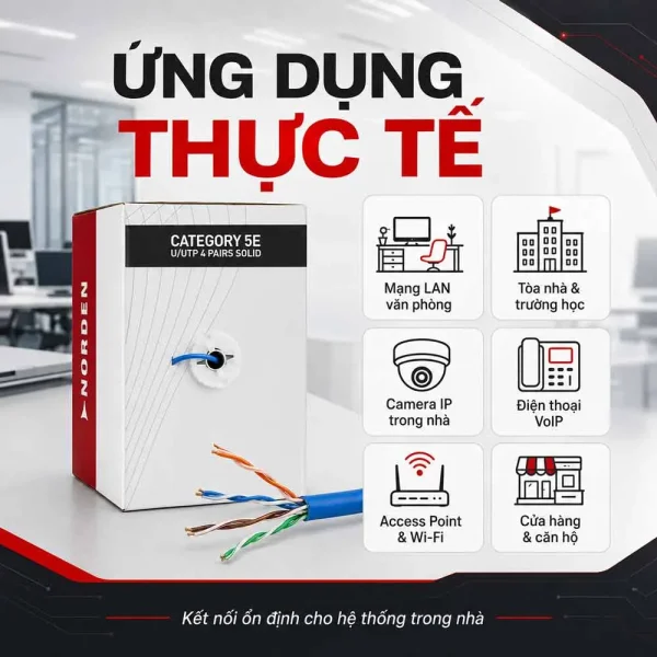 Dây cáp mạng Cat5e U/UTP 4 Pair NORDEN 112-40001104BL