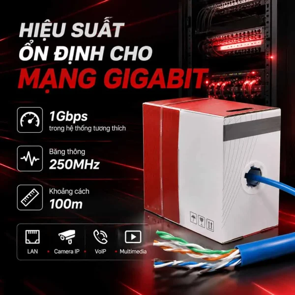 Thùng dây cáp mạng Cat6 NORDEN U/UTP 23AWG 113-40001104BL