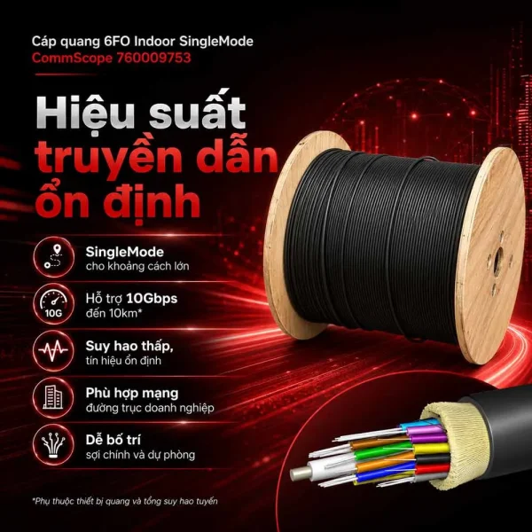 Cáp quang 6FO Indoor SingleMode CommScope 760009753