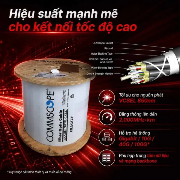 Cáp quang CommScope Indoor OM3 48FO 760010371