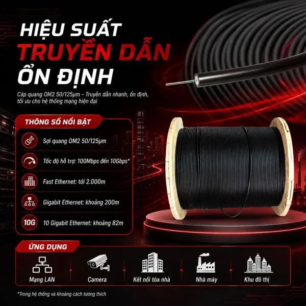 Cáp quang Alantek Multimode 4 Fo Outdoor 306-STA504-Y000