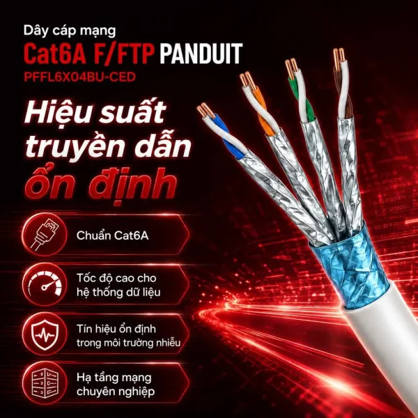 Dây cáp mạng Cat6A F/FTP PANDUIT PFFL6X04BU-CED