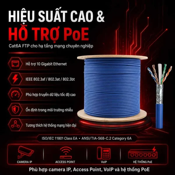 Dây cáp mạng Cat6A FTP PANDUIT PFL6X04BU-CEG