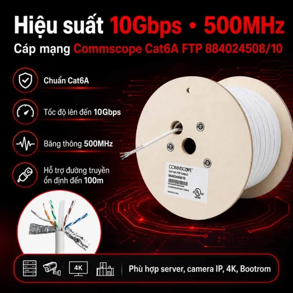 Cáp mạng COMMSCOPE Cat6A FTP 884024508/10 – Chống nhiễu