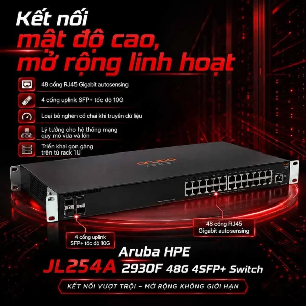Switch Aruba HPE JL254A 2930F 48G 4SFP+