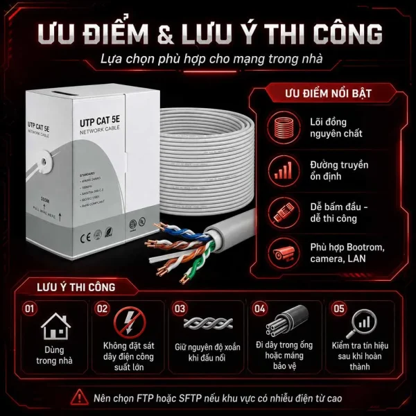 Cáp mạng Golden Link Cat5e UTP (đồng nguyên chất)