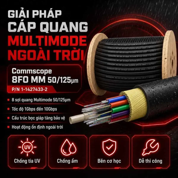 Cáp quang 8FO MultiMode 50/125µm Commscope outdoor 1-1427433-2