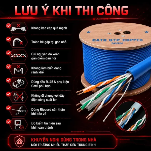 Cáp mạng HDPRO Cat6 UTP Đồng nguyên chất