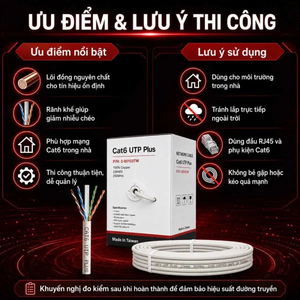 Cáp mạng Golden Link Cat6 UTP Plus 2-00103TW