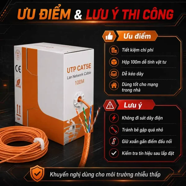 Cáp mạng Golden Link Cat5e UTP 100m Plantinum TW1101-100 (màu cam)