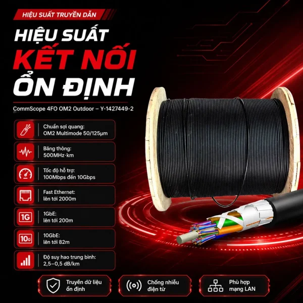 Cáp quang CommScope 4FO OM2 Outdoor Y-1427449-2
