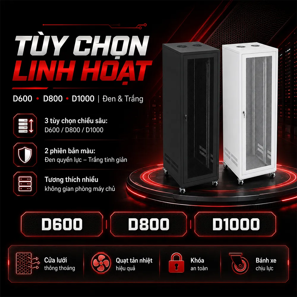 TÙY CHỌN CHIỀU SÂU TỦ RACK 32U