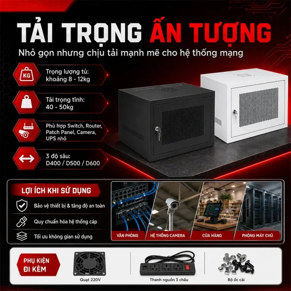Tại trọng của tủ rack 6u