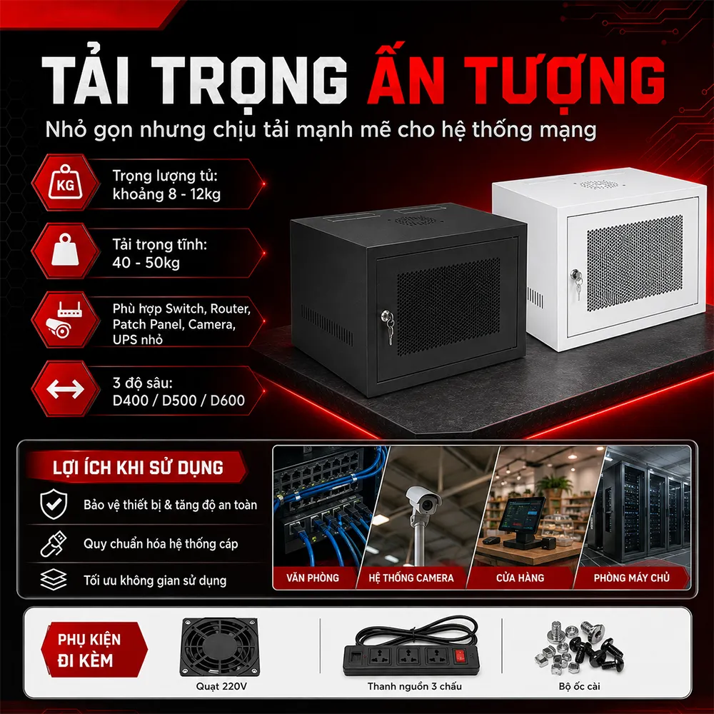 Tại trọng của tủ rack 6u