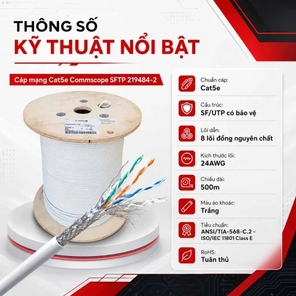 Cáp mạng Cat5e Commscope SFTP 219484-2
