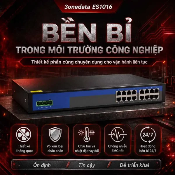 Switch công nghiệp 3onedata ES1016