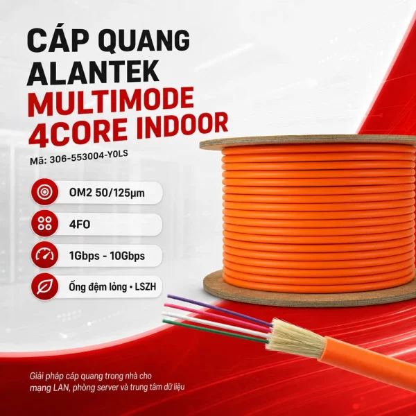 Cáp Quang Alantek 4Core Indoor MultiMode 306-553004-Y0LS