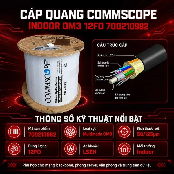 Cáp quang CommScope Indoor OM3 12FO 700210982