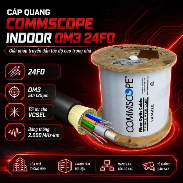 Cáp quang CommScope Indoor OM3 24FO 760070292