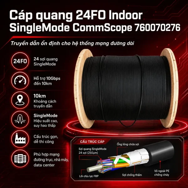 Cáp quang 24FO Indoor SingleMode CommScope 760070276